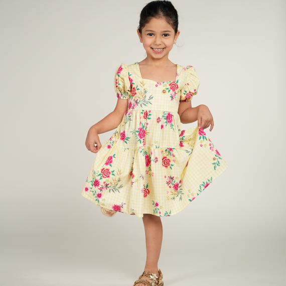 Yellow floral dress