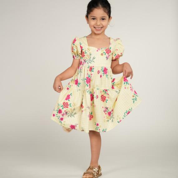Yellow floral dress