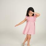 Pink Linen Dress with Bow