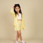 Yellow Linen Shorts Set